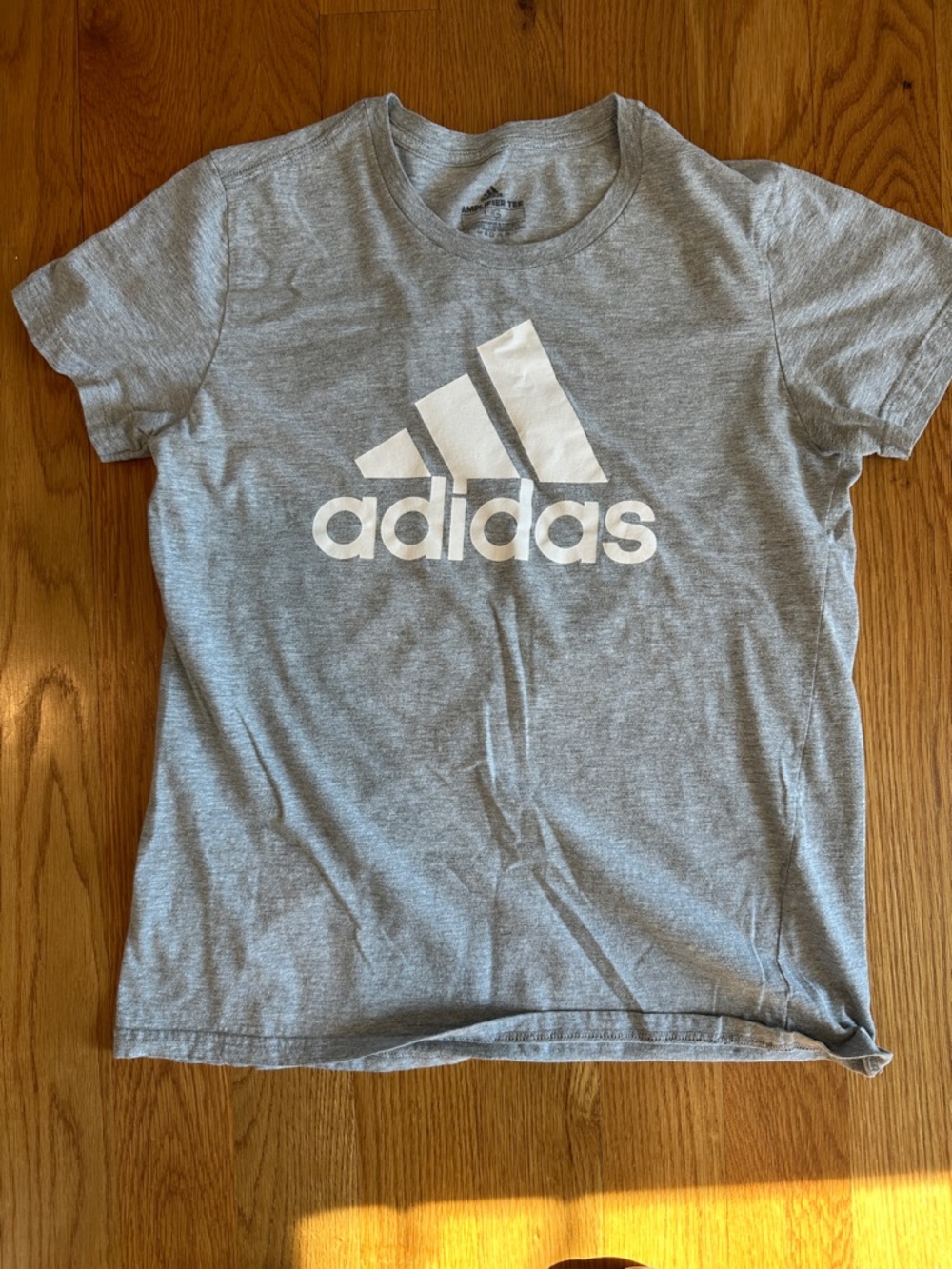 adidas Heather Gray Tee with White Logo
